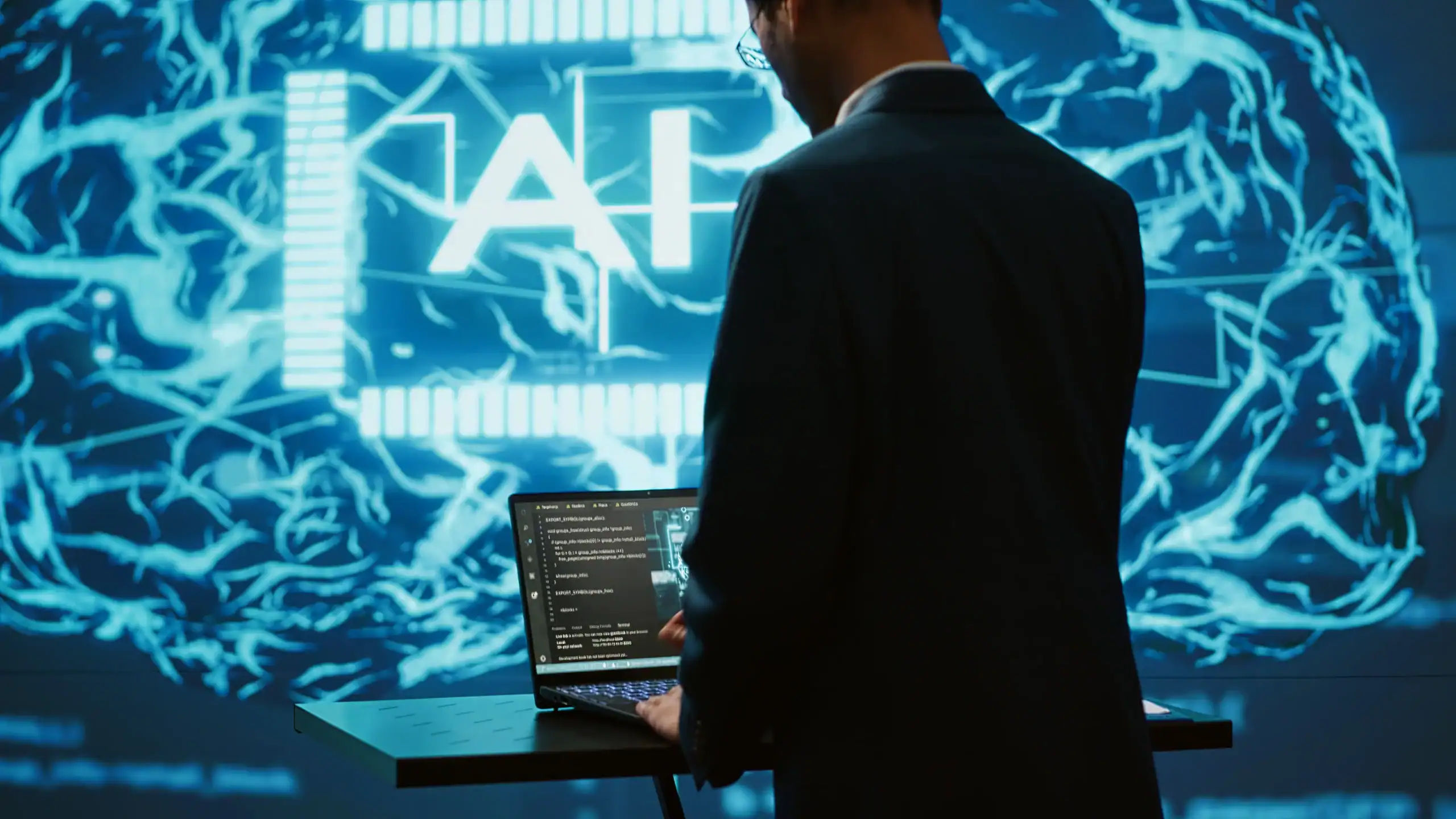 Ai system administrator using laptop device in hig 2025 02 19 22 46 07 utc